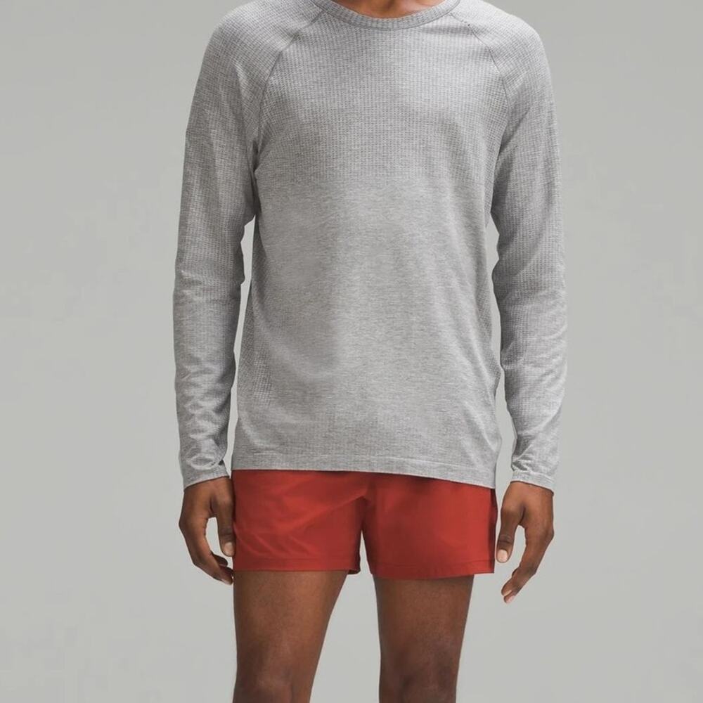 Lululemon Pace Breaker Linerless Short Workout Large M7AQES Terra Orange Red EUC - Picture 7 of 16